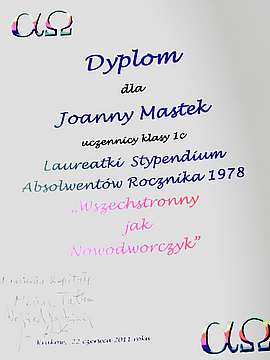 Dyplom Joanny